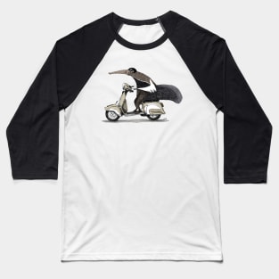 Anteater on a Vespa - Sepia Baseball T-Shirt
